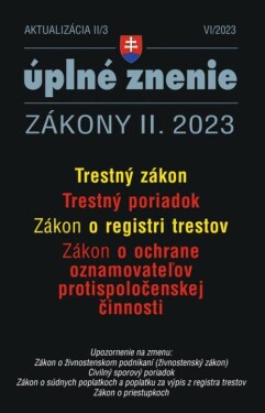 Aktualizácia II/3 - Trestný zákon a Trestný poriadok (e-kniha)