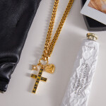 ELENYS Cross Charms – pozlacený náhrdelník 18K žluté zlato Délka: 45+5 cm / max. 50 cm