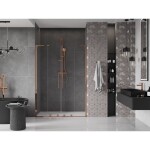 MEXEN/S - Velar L Duo posuvné sprchové dveře 160, transparent, růžové zlato 871-160-003-02-60