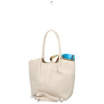 Módní dámská koženková kabelka na rameno Nenet, krémová