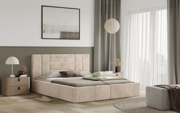 FRONTI Postel MILANO 120x200 béžová s úložným prostorem