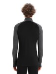 Pánské triko dlouhý rukáv ICEBREAKER Mens ZoneKnit™ 260 LS Half Zip, Jet HTHR/Black/Metro HTHR/Cb velikost: S