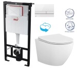 Předstěnový instalační systém s bílým tlačítkem M1710 + WC CERSANIT DESSE VORTEX /VÍROVÉ SPLACH/ + SEDÁTKO AM101/1120 M1710 ES1
