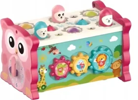 CHIPOLINO Motorická kostka 8v1 Owl růžová