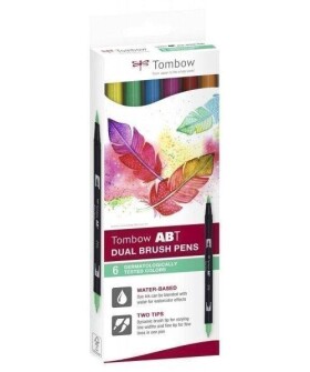 Tombow ABT Dual Pen Brush Sada oboustranných štětcových fixů - Dermatologicaly 6 ks