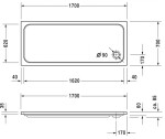 DURAVIT - D-Code Sprchová vanička 170x70 cm, alpská bílá 720096000000000