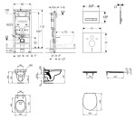 GEBERIT - Duofix Set předstěnové instalace, klozetu Alpha a sedátka softclose, tlačítko Sigma50, alpská bílá SANI11CD3107