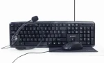 Gembird KBS-UO4-01 černá / klávesnice + myš + podložka + sluchátka / US layout / USB-A / 1000 DPI (KBS-UO4-01)