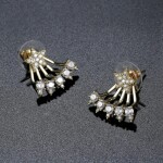 Náušnice Swarovski Elements Stella Gold - hvězda, Bílá/čirá