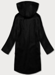 Černý dámský kabát plus size s kapucí (2728) odstíny černé 48