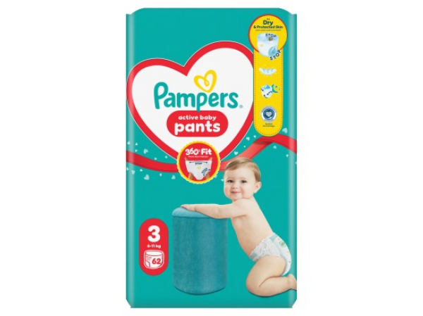 Pampers Active Baby Pants, vel. 3, 62 ks