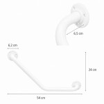 Erga Foxi, rohové koupelnové madlo pro seniory 54cm, bílá matná, ERG-YKA-P.FOXI-WHT
