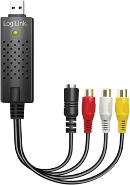 LogiLink VG0030A černá / AV grabber / USB 2.0 / 3x RCA + Mini-DIN 5 / Windows 11 (VG0030A)