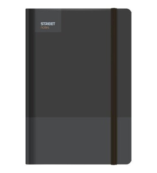 Blok A5, 100l, 80g, linkovaný - Casual Black s gumou