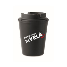 BEZ KÁVY JSEM NEVRLÁ - černý termohrnek 300 ml