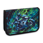 Školní batohový 3-dílný set Bagmaster DOPI 25 B MOTORKA (batoh,penál,sáček na cvičky)