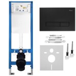REA - Podomítkový Instalační Set Slim 024N pro WC s Tlačítkem HD Black KPL-E1633