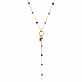 ELENYS Lapis Drop | Dlouhý náhrdelník s pravým přírodním lapis lazuli Délka náhrdelníku: 48+5 cm / max. 53 cm