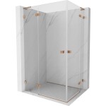 MEXEN/S - Lunar L Duo sprchový kout dveře křídlové 110 x 75, transparent, měď kartáčovaná 834L-110L-075P-65-00
