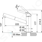 FRANKE - Orbit Dřezová baterie FC 3055.071 s výsuvnou koncovkou, chrom/onyx 115.0623.057