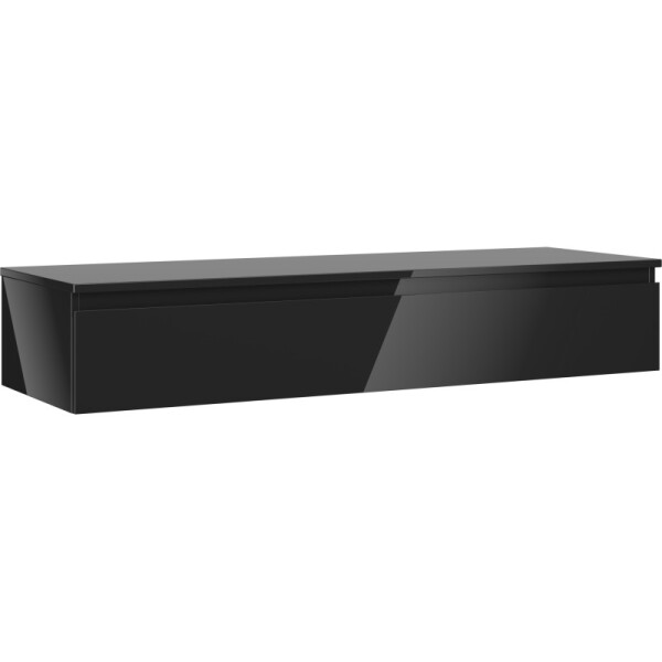 MEXEN/S - Orio koupelnová skříňka pod umyvadlo 140 cm s deskou, 1 šuplík, černá lesk 91A10-14023-1-BFC70