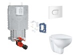 GROHE - Uniset Set předstěnové instalace, klozetu, sedátka SoftClose, tlačítka Arena Cosmopolitan a sady pro vhazování tablet, alpská bílá SANI15BB3119