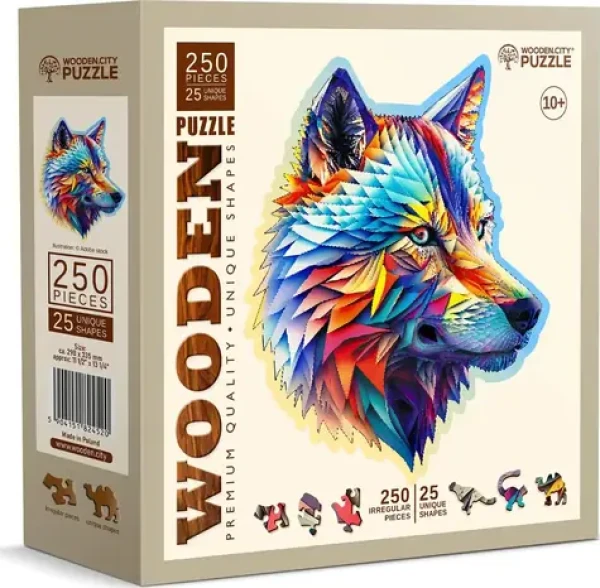 WOODEN CITY Dřevěné puzzle Nóbl vlk 250 dílků