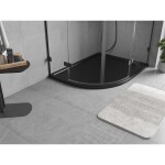 MEXEN - Flow Sprchová vanička čtvrtkruh asymetrická slim pravá 90 x 80, černá mat 46Q708090R