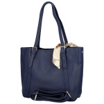Stylová dámská koženková kabelka na rameno Finlay, tmavě modrá
