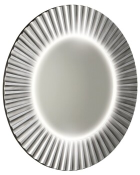 SAPHO - PRIDE kulaté zrcadlo s LED osvětlením v rámu ø 90cm, stříbrná PD952
