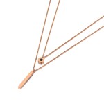 Dvojitý ocelový náhrdelník Sara - chirurgická ocel, Zlatá 38 cm + 5 cm (prodloužení)