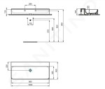 IDEAL STANDARD - Conca Ceram Umyvadlo 1000x450 mm, bez přepadu, bez otvoru pro baterii, bílá T380201