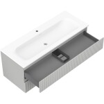 MEXEN/S - Rivel koupelnová skříňka 120 cm s umyvadlem Vela, 2 zásuvky, reliéf , šedá mat/bílá mat - 91A20-12047-2-BFF62-W23M0 91A20-12047-2-BFF62-W23M01