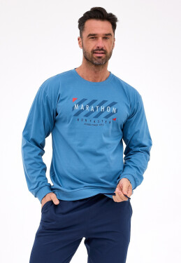 Pyžamo Cornette 322/301 Marathon long/r S-2XL pánské modrá XXL