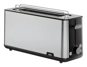 Braun PurShine HT 1610 BK černá / Topinkovač / 1030 W / 2 topinky / 8 úrovní opékání / nástavec na ohřev pečiva (0X23010043)