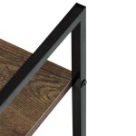 Regál, 5 polic, dekor staré dřevo, MDF, černý lak