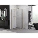 MEXEN - Exo čtvercový posuvný sprchový kout 95 x 95, transparent, zlato 8111-095-095-50-00