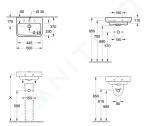 VILLEROY & BOCH - O.novo Umývátko 500x370 mm, bez přepadu, otvor pro baterii, AntiBac, CeramicPlus, alpská bílá 434451T2