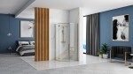 REA/S - Sprchový kout DIAMOND 90x90 - zlatá + sprchová vanička Diamond, černá KPL-14904