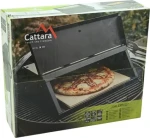 CATTARA Pec na pizzu SALERNO / Nerezová ocel / Kordieritový kámen 30,5x30,5 cm / Dvířka, teploměr / 40x35,5x21 cm