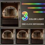 Erga Kori, půlkruhové LED zrcadlo 70x120cm, 2760 lm, 3 barvy světla, ERG-V01-KORI-7012-CL
