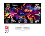 31.5" MSI MPG 321URXWDE QD-OLED bílá / UHD / QD-OLED / 16:9 / 0.03ms / 1500000:1 / 250cd-m2 / HDMI+DP+USB-A+USB-C / VESA (9S6-3DD29A-023)