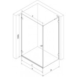 MEXEN/S - Lunar-B L sprchový kout dveře křídlové levá 100 x 80, transparent, nikl szczotkowan 832L-100-080-97-00-L