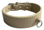 HUHUBAMBOO Obojek Exclusive béžový XS / Hovězí kůže / 24 mm x 22-27 cm (355511)