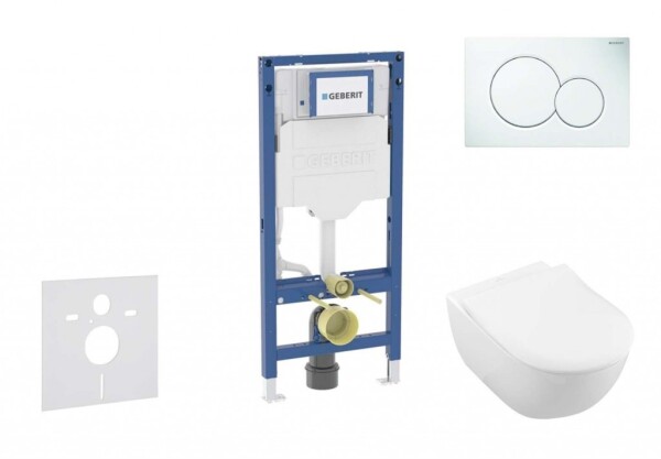 GEBERIT - Duofix Set předstěnové instalace, klozetu Subway 2.0 a sedátka softclose, tlačítko Sigma01, alpská bílá SANI11CK3108