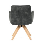 Židle jídelní, otočný mechanismus 360°, taštičkové pružiny v sedáku, tmavě zelená látka, noha masiv dub