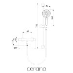 CERANO - Vanová nástěnná baterie Selma s příslušenstvím - termostatická - otočný výtok - chrom CER-605245