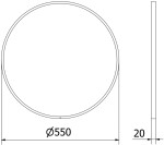 MEXEN - Loft zrcadlo 55, zlatý rám 9850-055-055-000-50