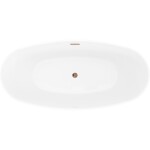 MEXEN/S - Olea volně stojící vana vzor 170 x 80, bílá, sifon a přepad růžové zlato 52821708000-60
