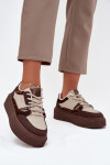 Dámské sneakersy na platformě Big Star SS274356 leopardí hnědo-bežové 39